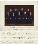 The Burger Supreme Court Signed Photo Mat -- Signed by All Nine Justices, Circa 1981